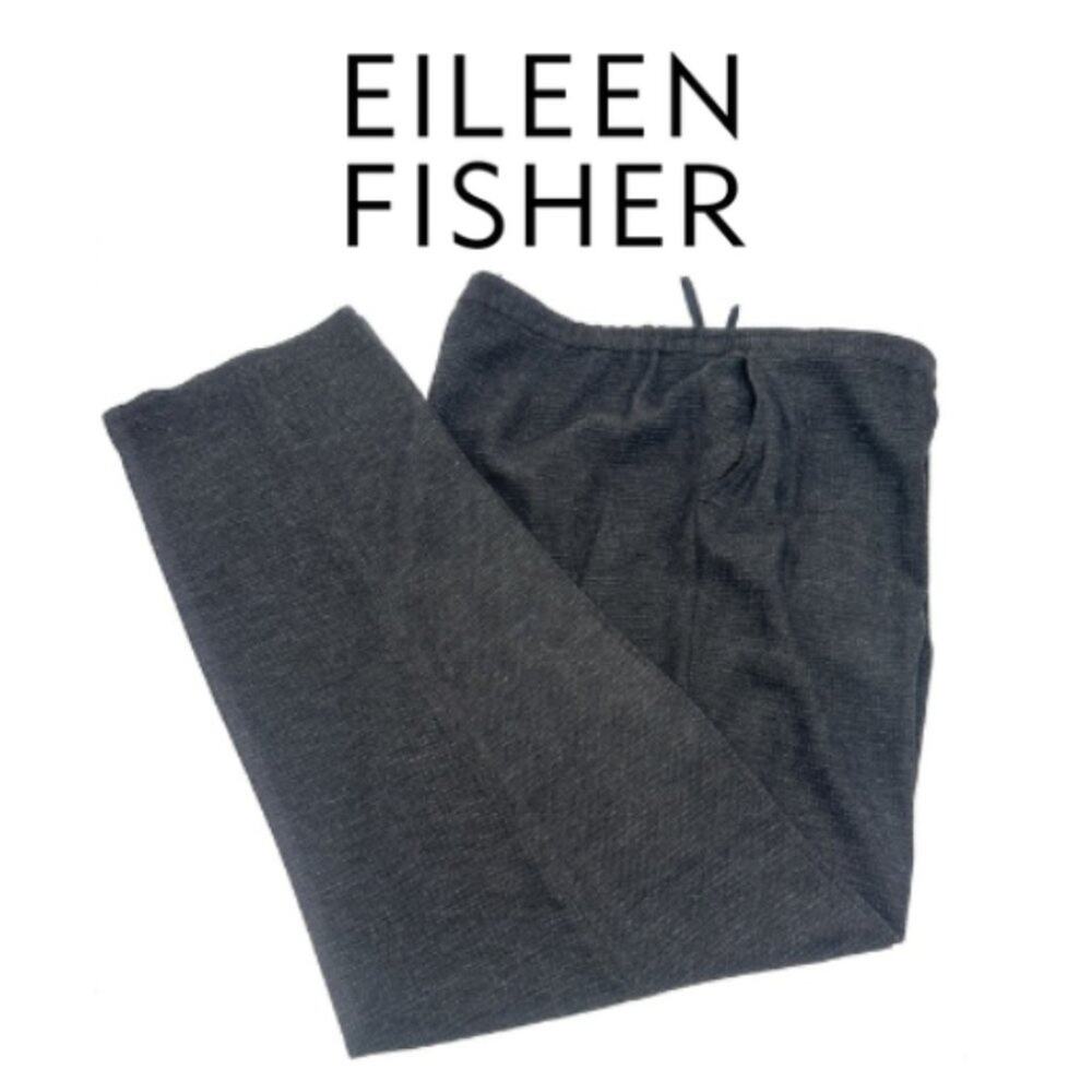 EILEEN FISHER CHARCOAL GREY Rayon & Wool PANTS Career / Casual SIZE LARGE